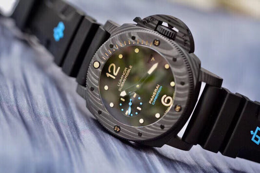 VS공장 V3 파네라이 PAM616 카보덱 블루 로고 블랙 러버스트랩