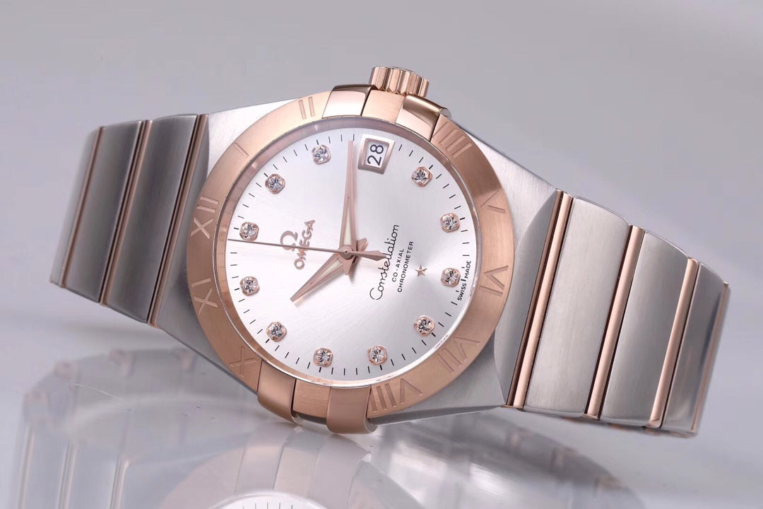 VS공장 오메가 컨스텔레이션 38MM 로즈골드 콤비 다이아인덱스 브레이슬릿