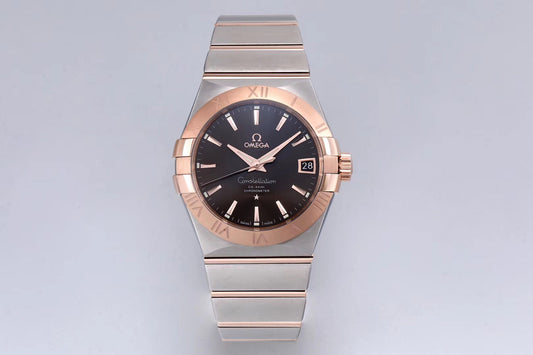 VS공장 오메가 컨스텔레이션 38MM 로즈골드 콤비 브라운바인덱스 브레이슬릿