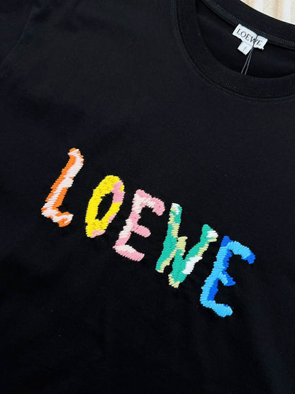 ZB / 로에베 반팔티 , 컬러라인레터링 반팔티셔츠 Tee