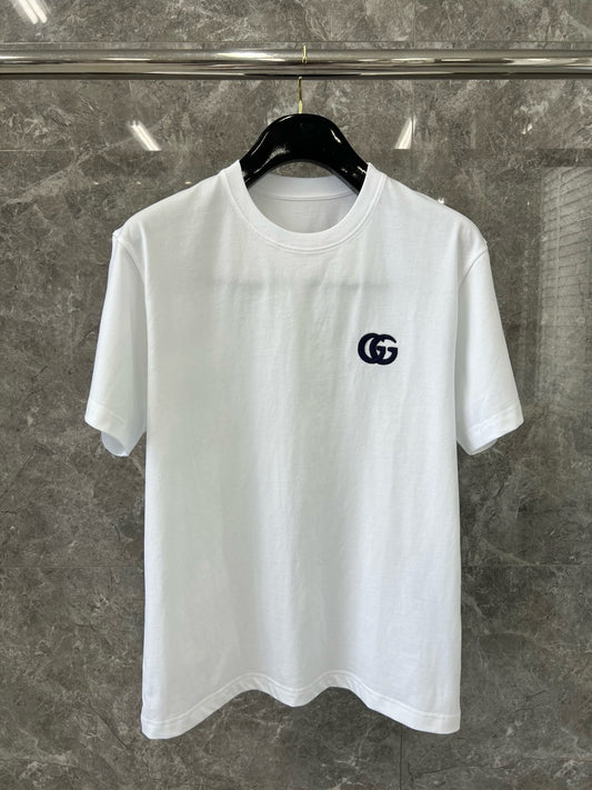 대리석 /  구찌 더블 G 로고 자수 반팔티 화이트