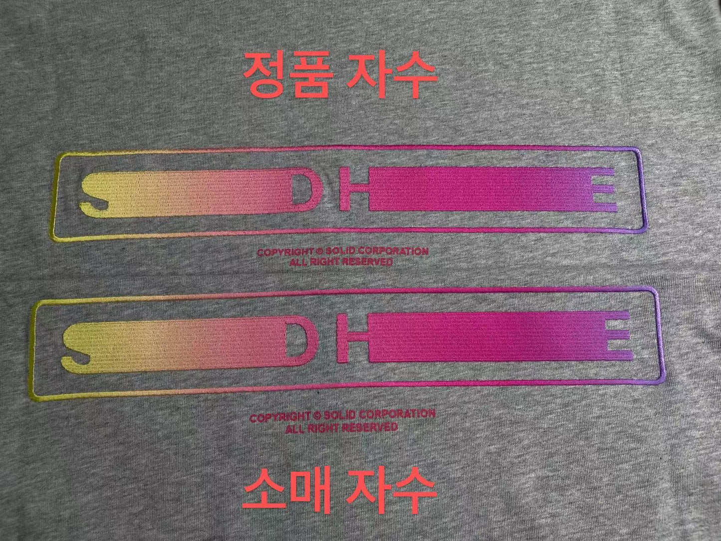 탑솔리드옴므 / 솔리드옴므 루즈핏 자수 라운드 프린트 티셔츠