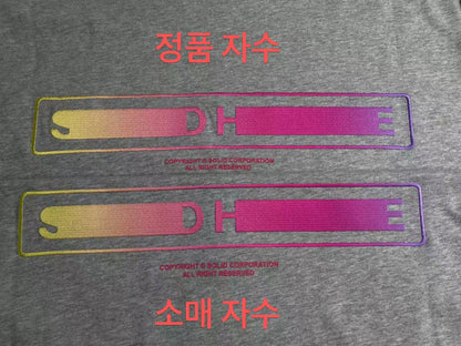 탑솔리드옴므 / 솔리드옴므 루즈핏 자수 라운드 프린트 티셔츠
