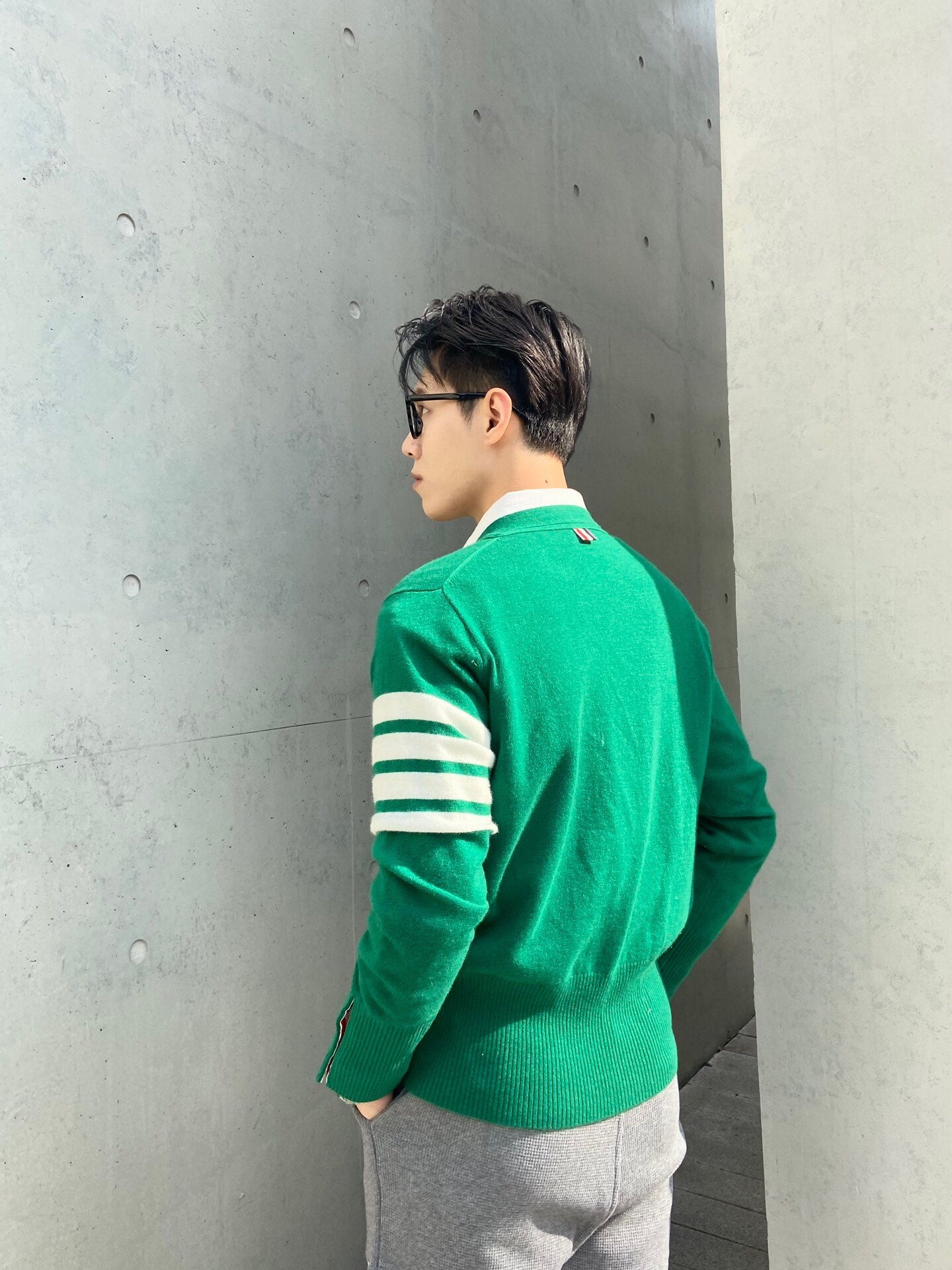 TJ / 톰브라운 포레스트 그린 캐시미어 가디건