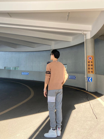 TJ / 톰브라운 라떼 브라운 울 풀오버 스웨터