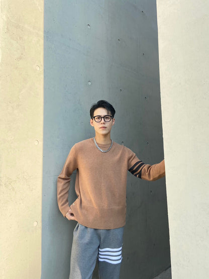 TJ / 톰브라운 라떼 브라운 울 풀오버 스웨터