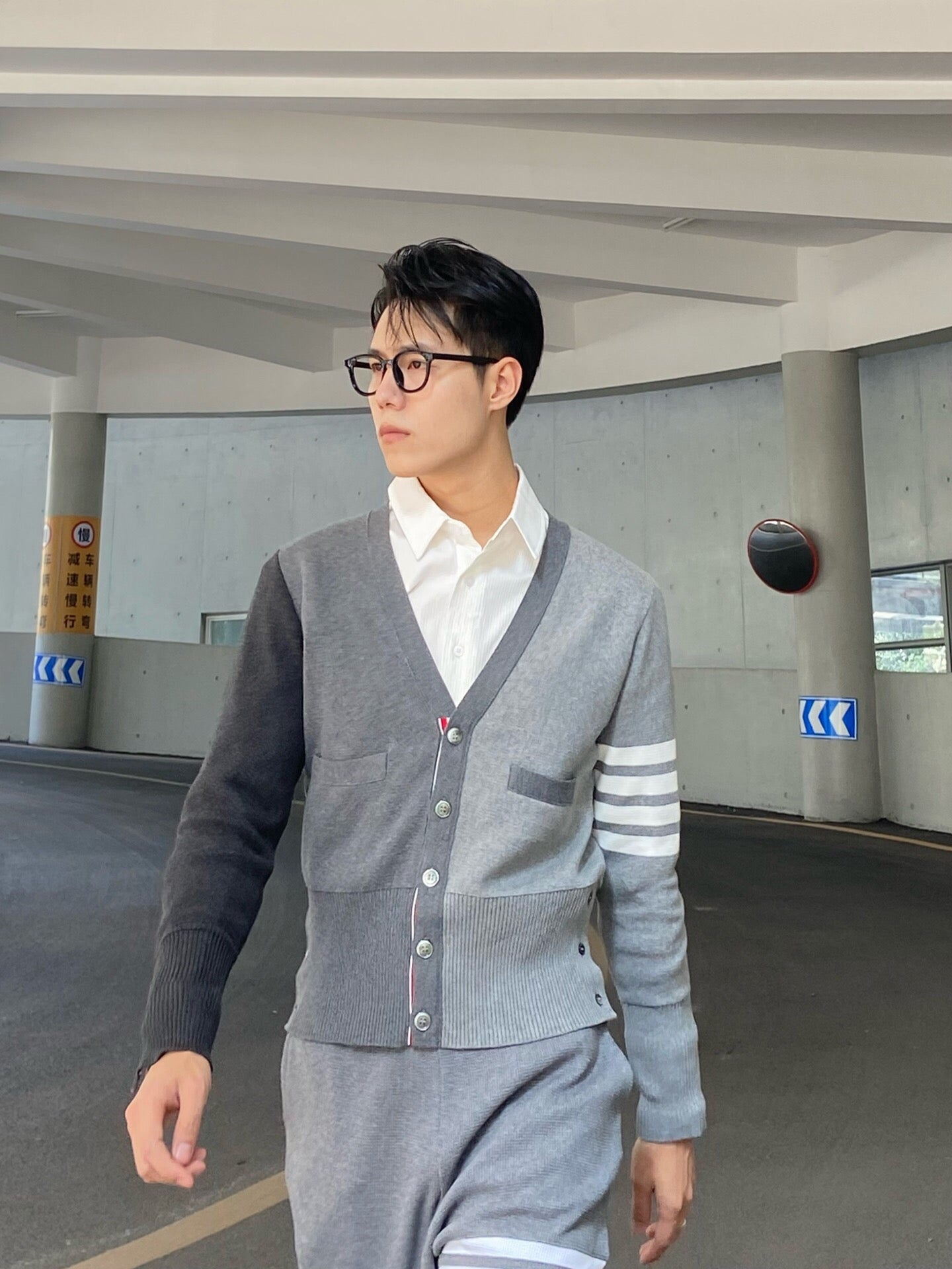 TJ / 톰브라운 컬러 블록 코튼 가디건
