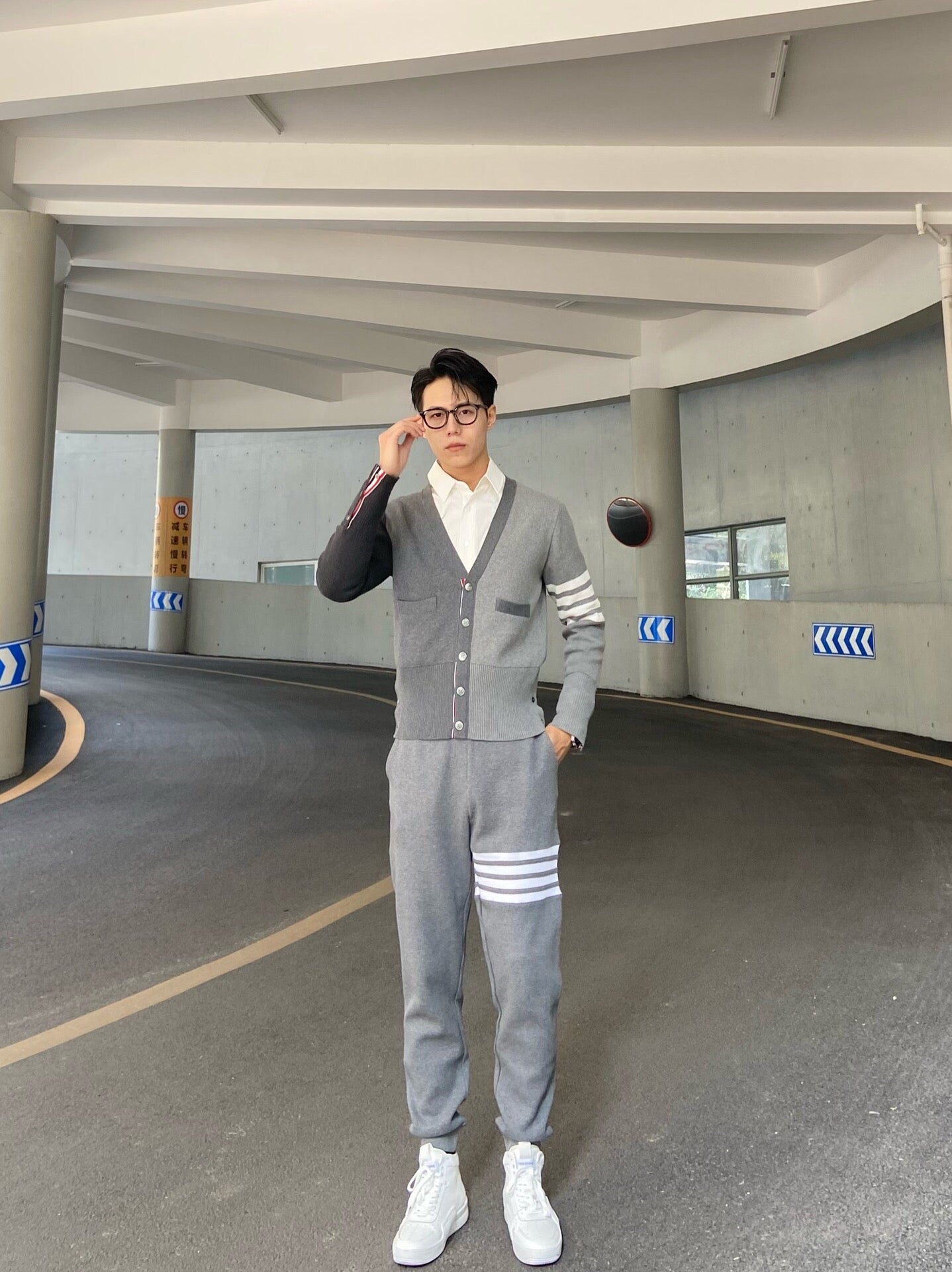 TJ / 톰브라운 컬러 블록 코튼 가디건