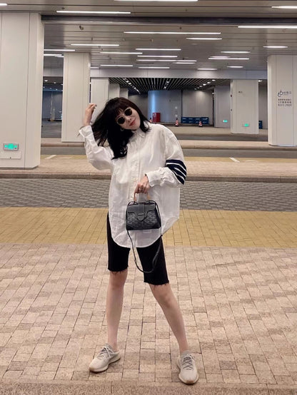 TJ / 톰브라운 린넨 오버핏 여성 셔츠 자켓