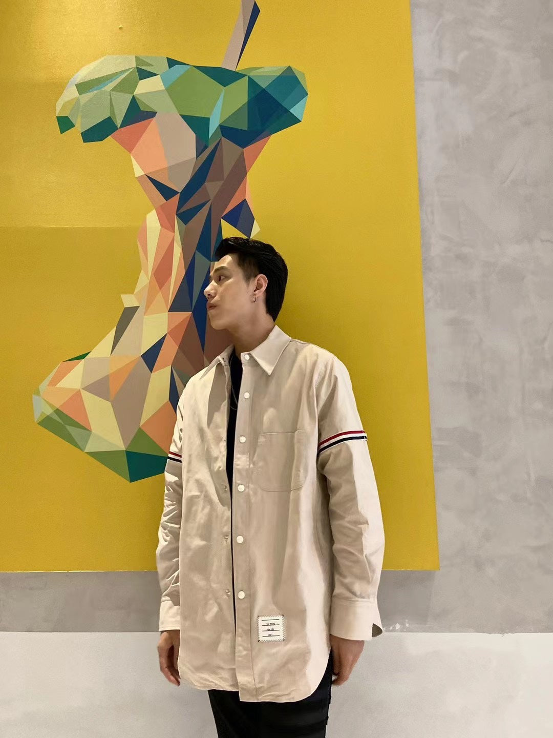 TJ / 톰브라운 더블슬리브 웨빙 셔츠 자켓