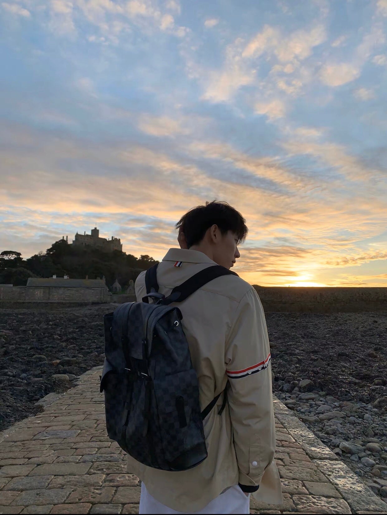 TJ / 톰브라운 더블슬리브 웨빙 셔츠 자켓