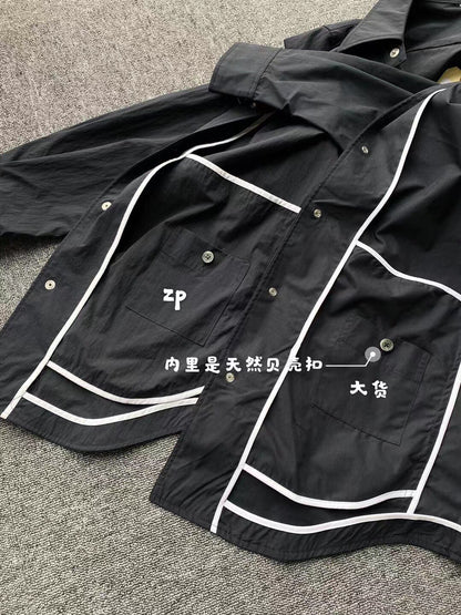 TJ / 톰브라운 더블슬리브 웨빙 셔츠 자켓