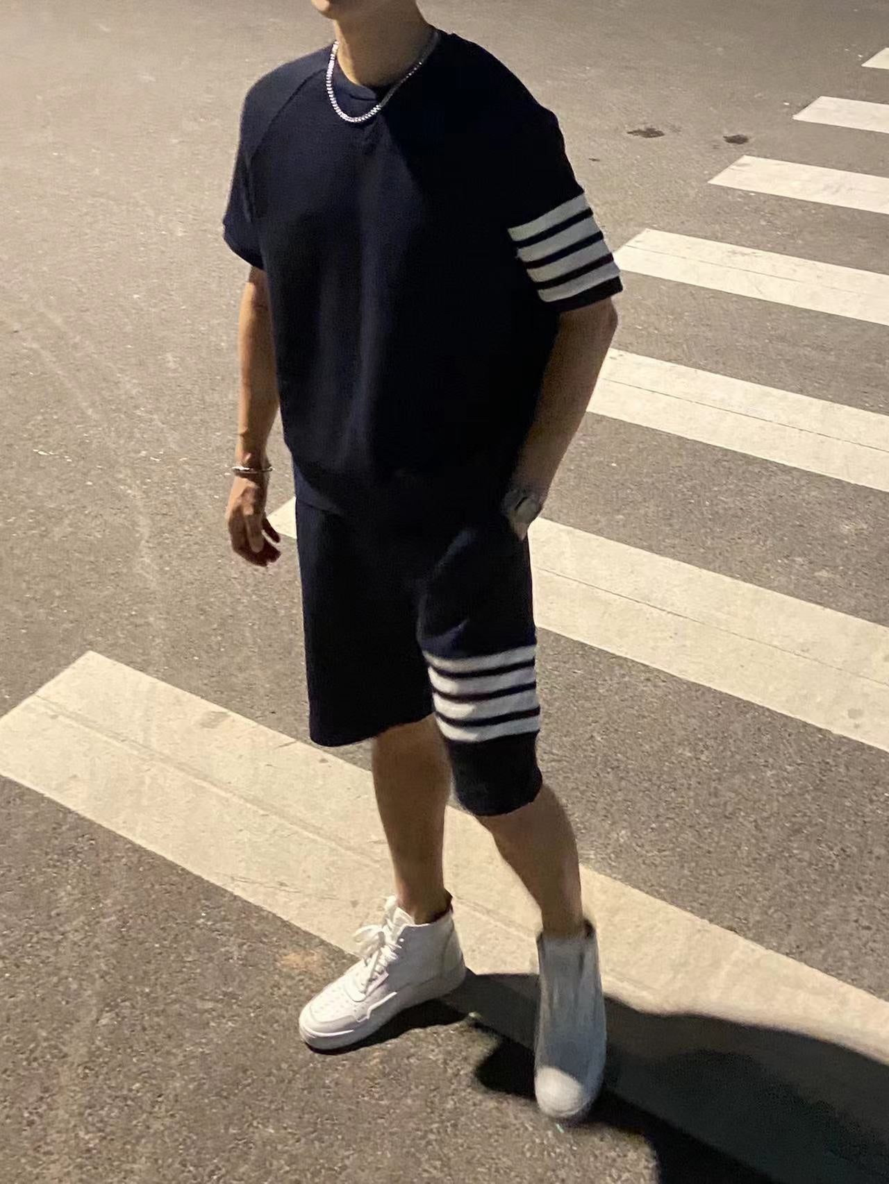 TJ / 톰브라운 와플 스트라이프 반팔 티셔츠