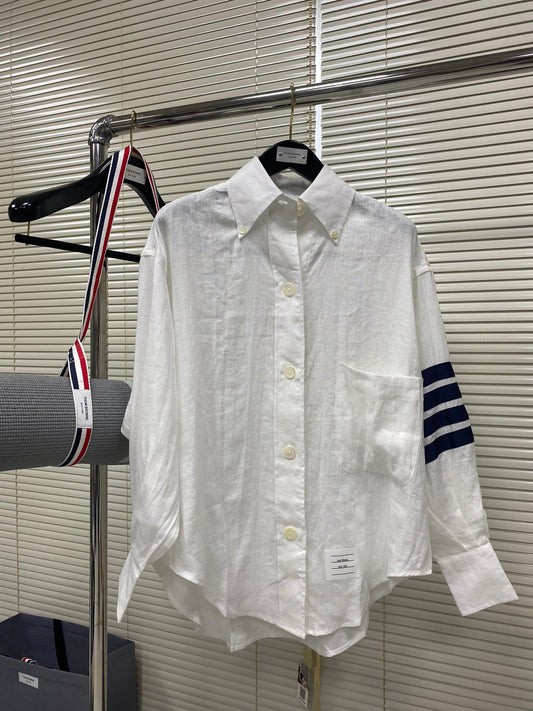 TJ / 톰브라운 린넨 오버핏 여성 셔츠 자켓