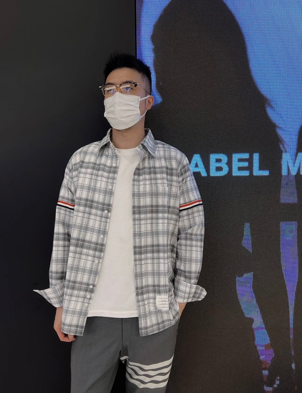 TJ / 톰브라운 봄 여름 체크 무늬 코튼 셔츠
