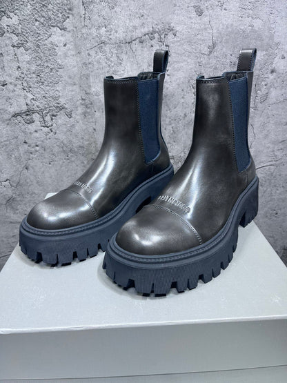 빙 /  BALENCIAGA 발렌시아가 빅토 마틴 부츠, 사사프라 컬러 디스트레스드 레트로 엘라스틱 부츠