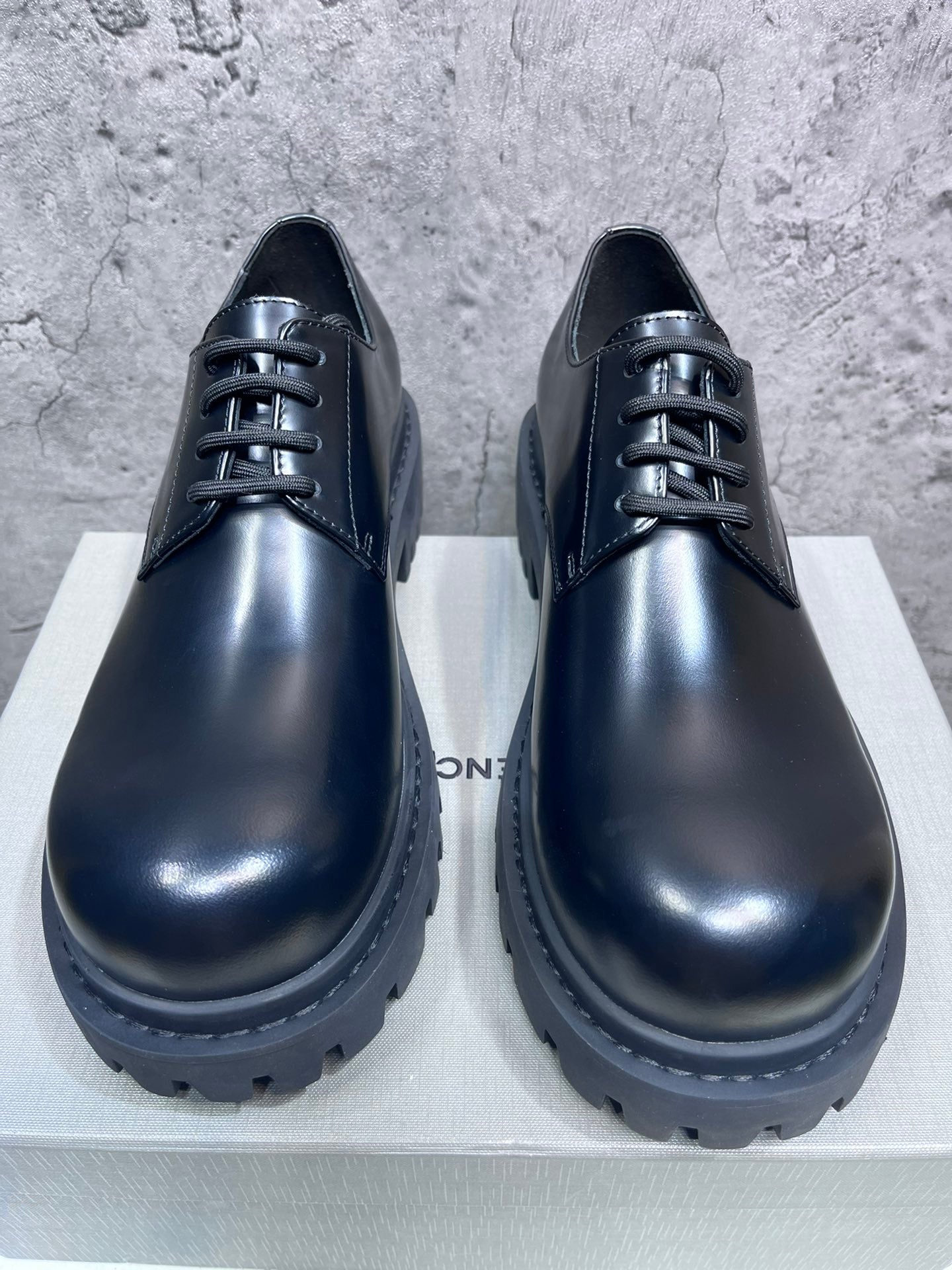 빙 / BALENCIAGA 발렌시아가 STRIKE 두꺼운 밑창 더비 슈즈, 레이스업 캐주얼 엄지발가락 슈즈