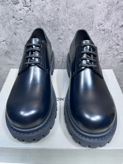 빙 / BALENCIAGA 발렌시아가 STRIKE 두꺼운 밑창 더비 슈즈, 레이스업 캐주얼 엄지발가락 슈즈