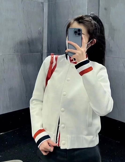 TJ / 톰브라운 인타르시아 스트라이프 보머 재킷