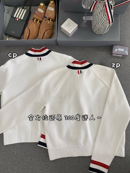 TJ / 톰브라운 인타르시아 스트라이프 보머 재킷