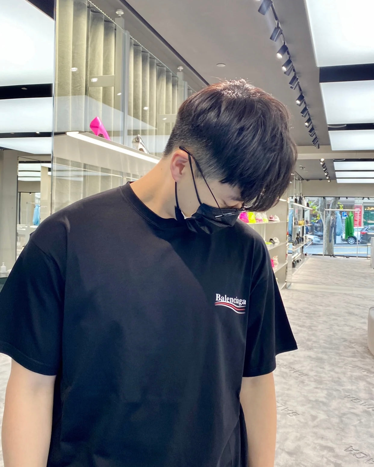 TJ / 발렌시아가 반팔티 ,  𝗕𝗔𝗟𝗘𝗡𝗖𝗜𝗔𝗚𝗔 클래식 콜라 반팔