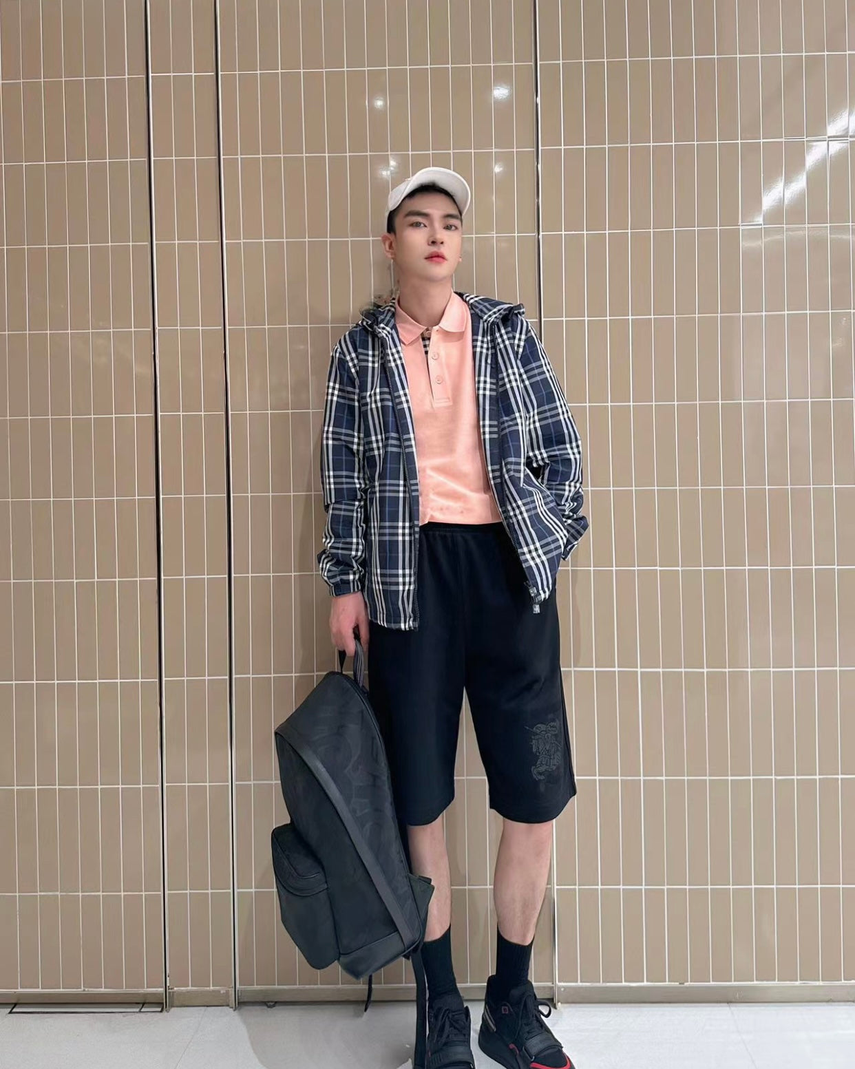 TJ / 버버리 , 𝗕𝗨𝗥𝗕𝗘𝗥𝗥𝗬 승마 라이더 자수 코튼 반바지