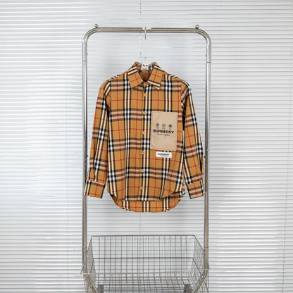 체인2호 / 버버리 셔츠, Burberry 2023ss 새 라벨 아플리케 체크 코튼 포플린 긴팔 셔츠