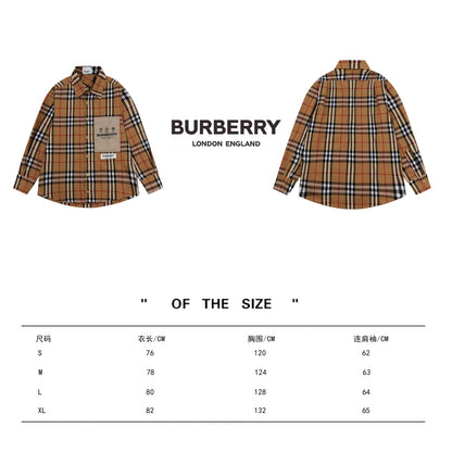 체인2호 / 버버리 셔츠, Burberry 2023ss 새 라벨 아플리케 체크 코튼 포플린 긴팔 셔츠