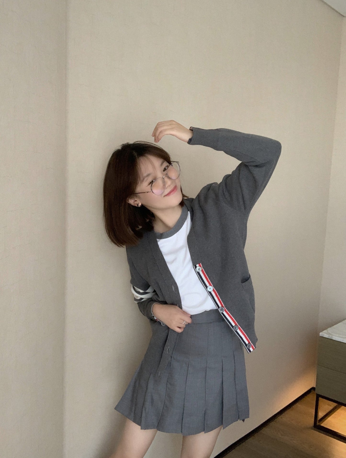 대리석 / 톰브라운 랑골드버튼 면가디건 2가지색상