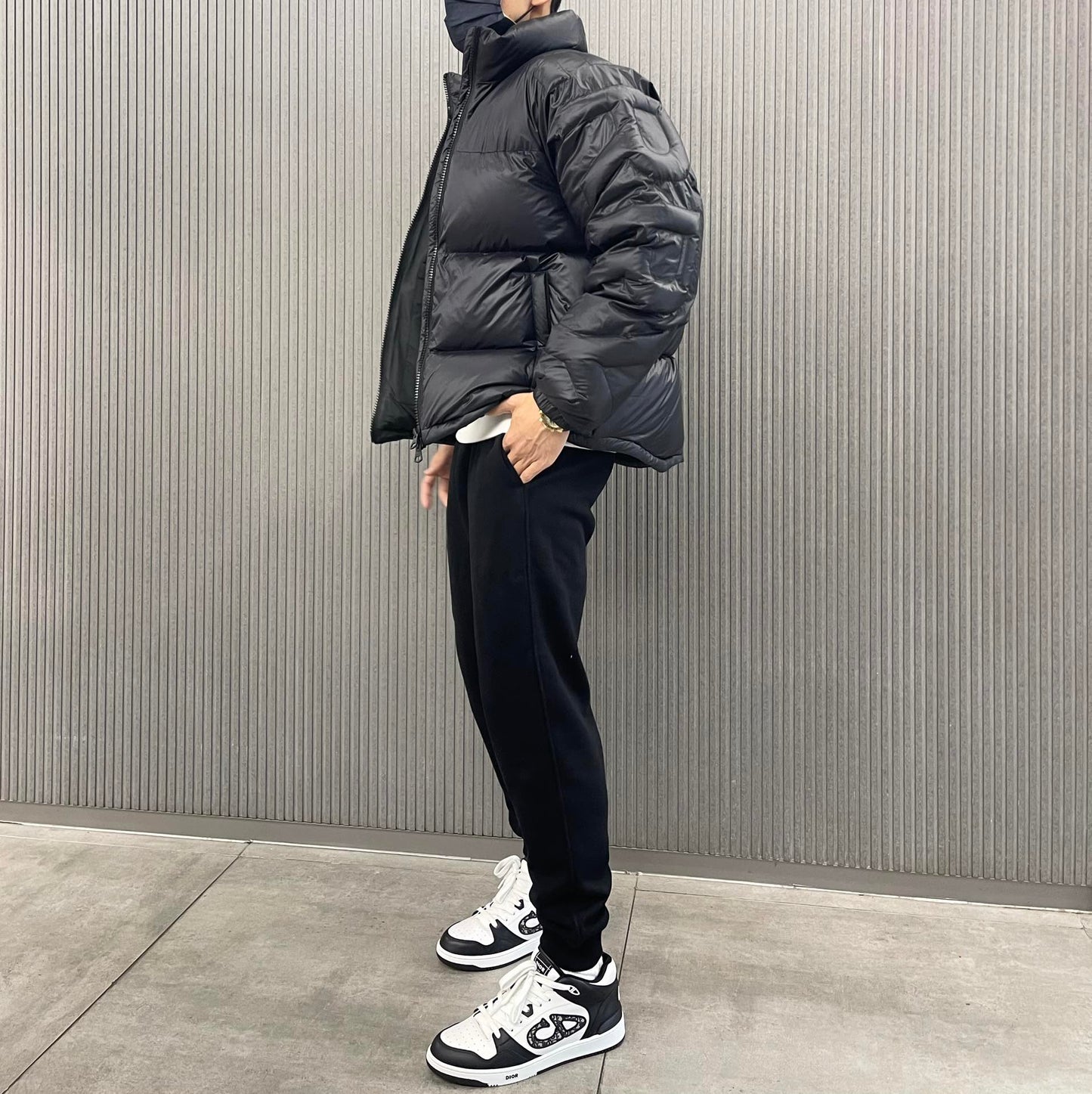대리석 / 버버리 로고 퀼티드 슬리브 다운 패딩
