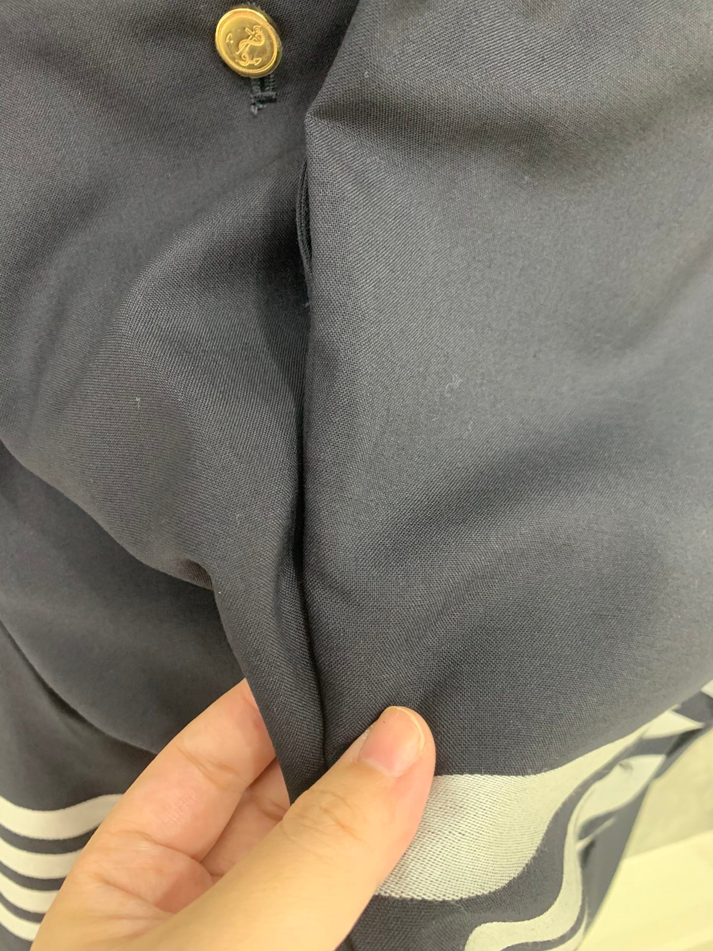 대리석 / 톰브라운 블루 울 4바 팬츠