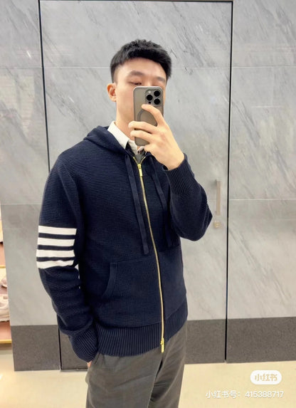 대리석 / 톰브라운 사선 완장 와플 후드 집업