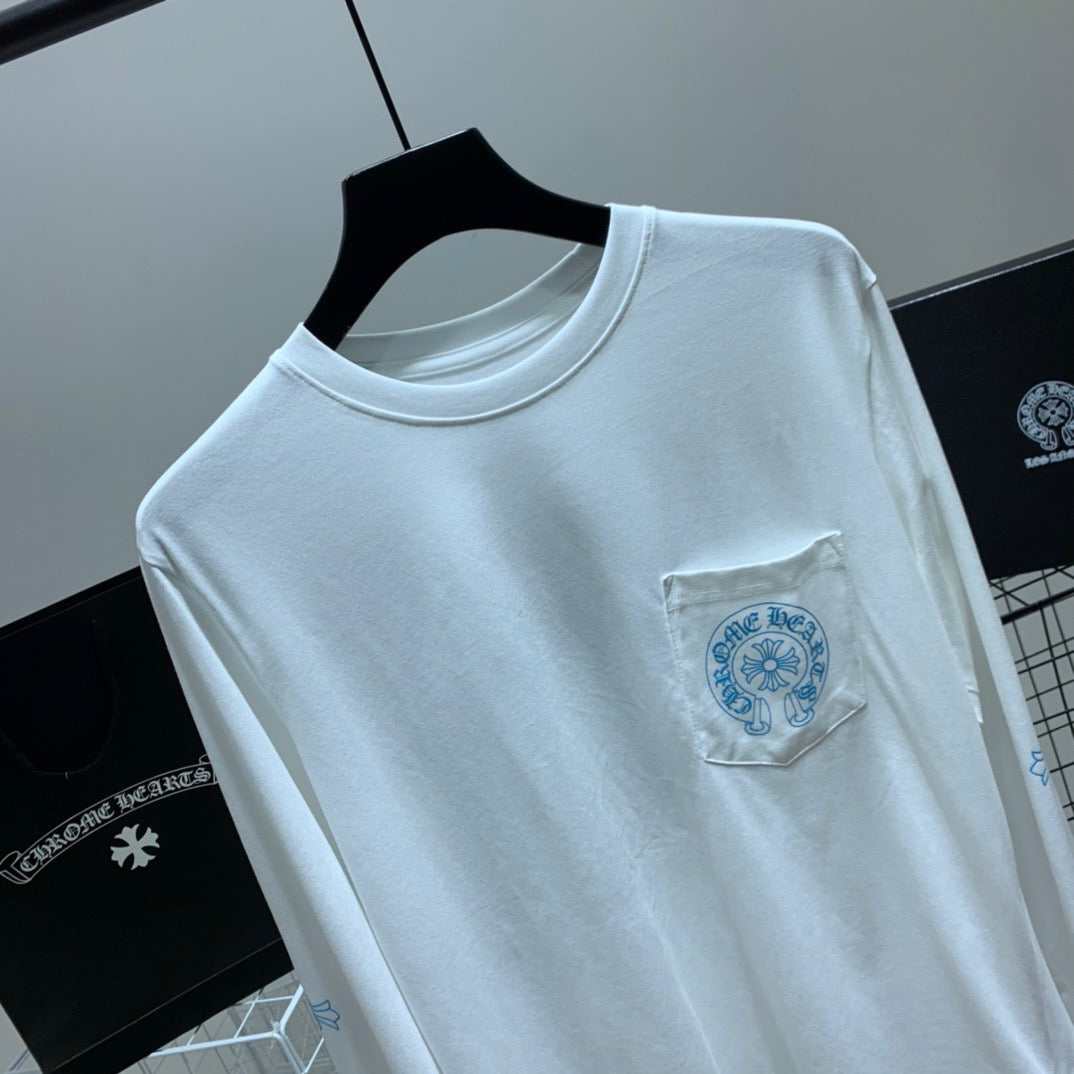 ZB / 크롬하츠 오리지널 아이스블루 십자가 긴팔티셔츠 Tee