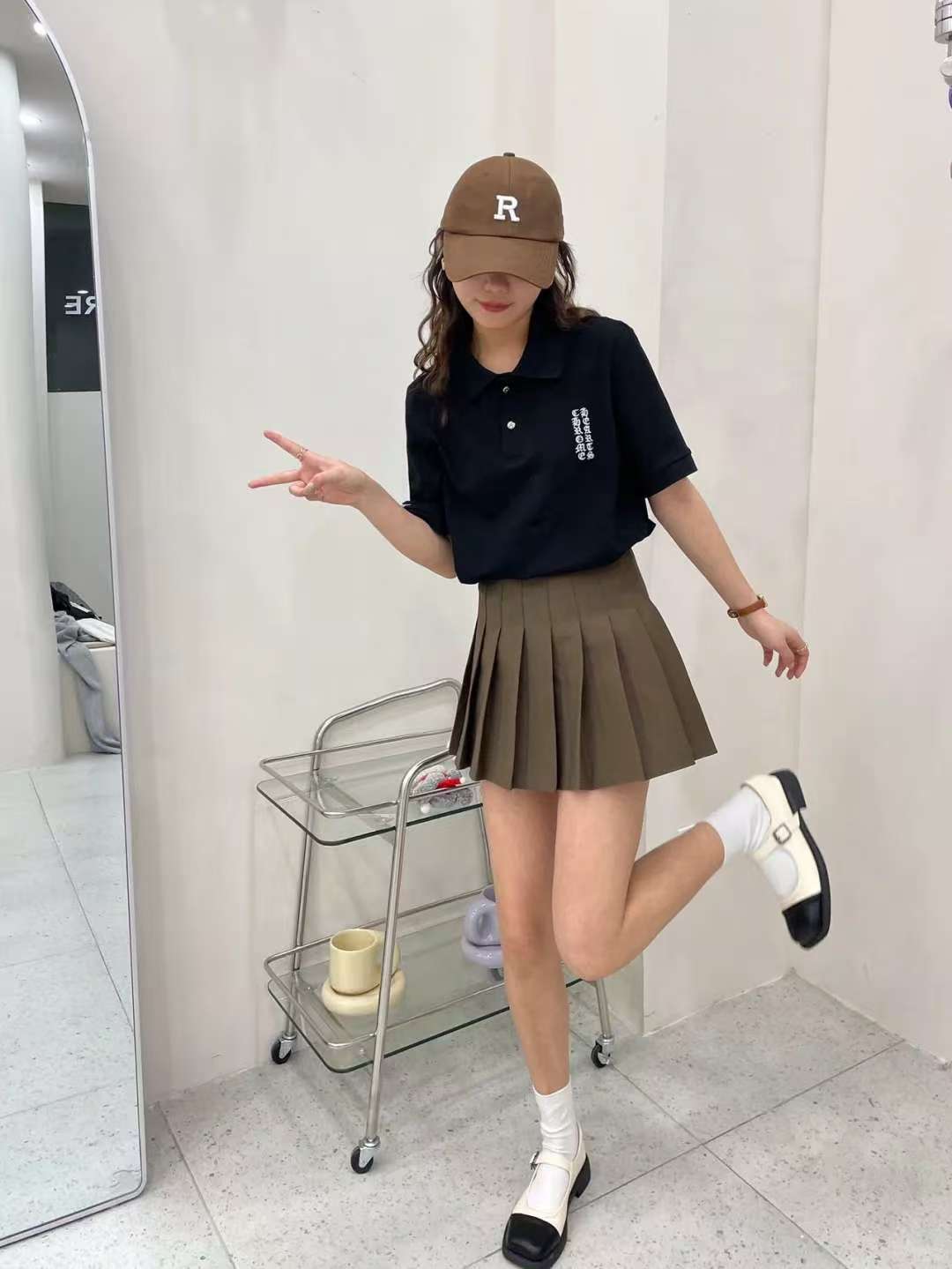 zb / 크롬하츠 남성 여성 폴로넥 반팔 셔츠