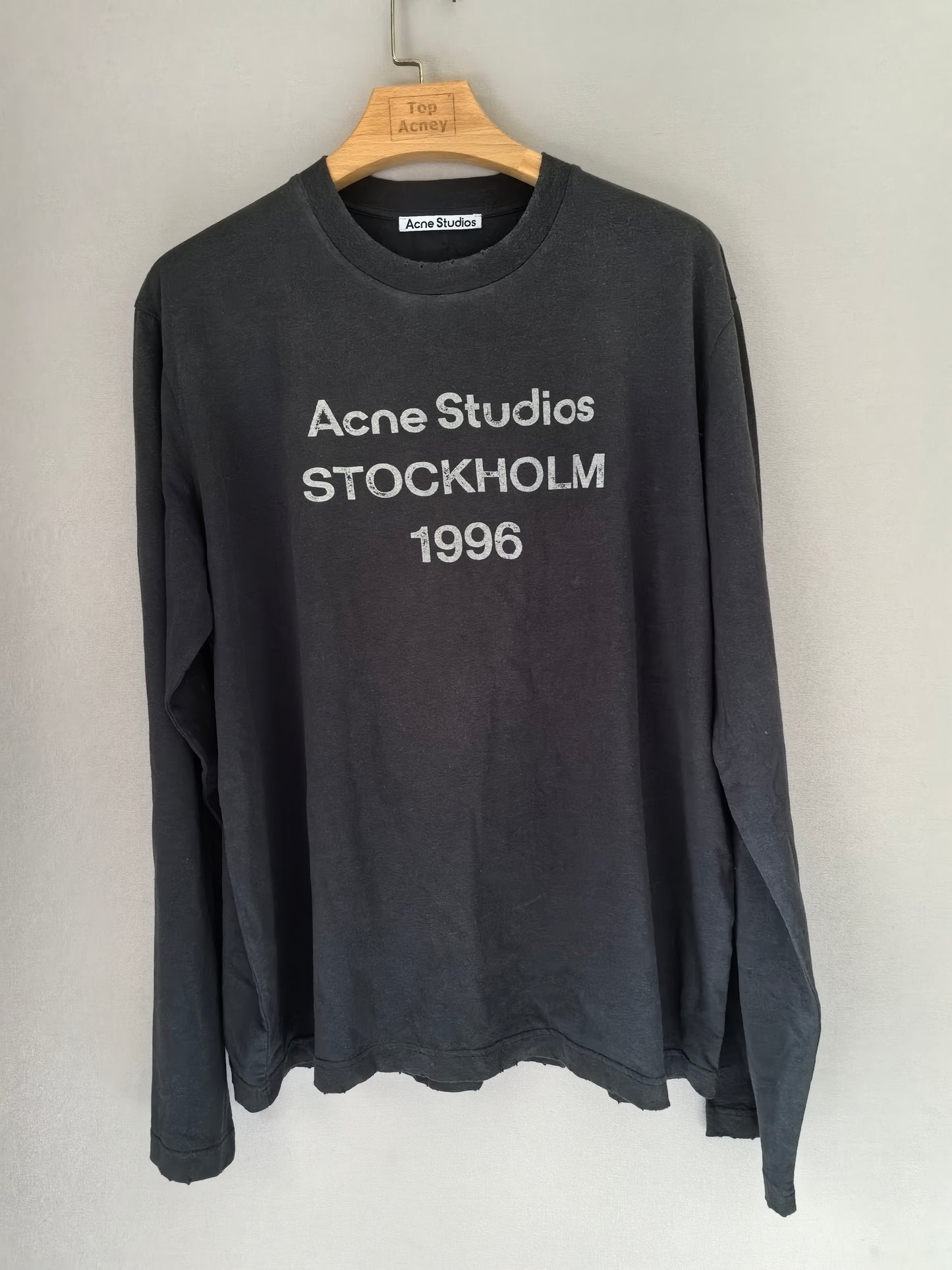 탑아크네 / 아크네스튜디오 letter printed long sleeve T-shirt