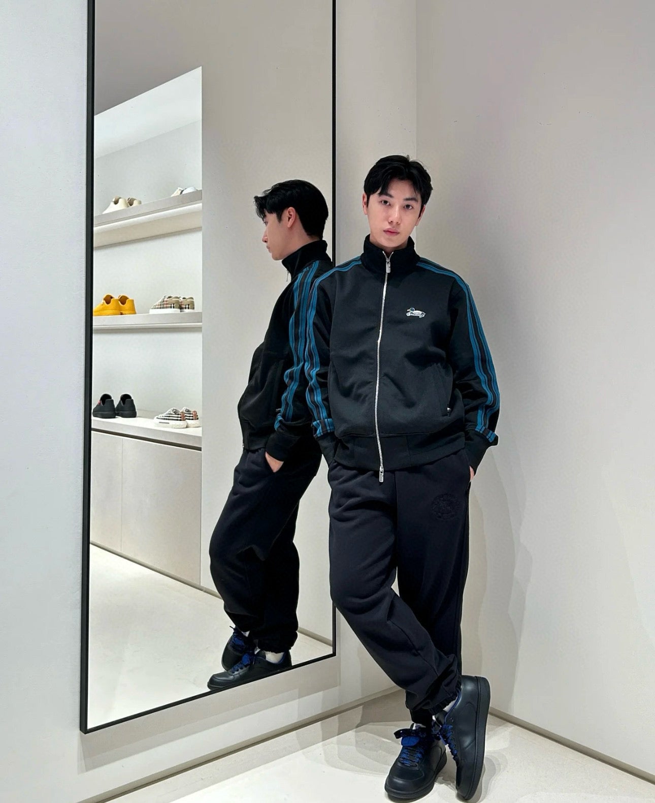 gw/버버리 남성 물새 자수 롱 팬츠