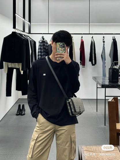 대리석 / 셀린느 자수 로고 긴팔티