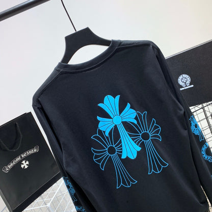 ZB / 크롬하츠 오리지널 아이스블루 십자가 긴팔티셔츠 Tee