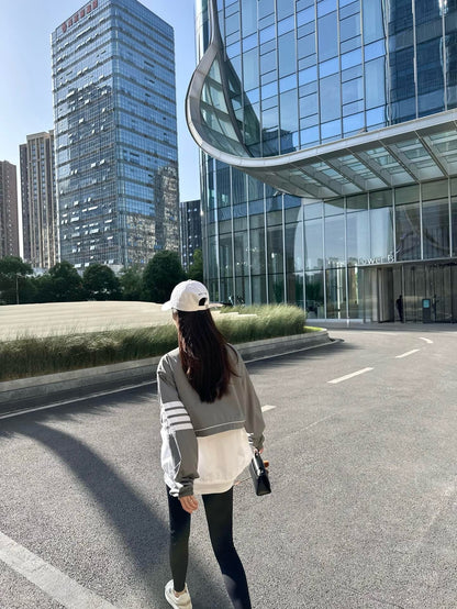 대리석 / 톰브라운 립스탑 사선 컬러 블록 윈드브레이커 그레이