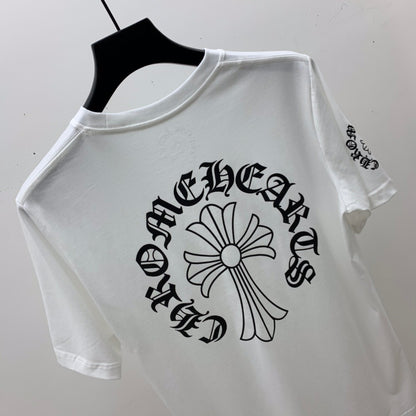ZB / 크롬하츠 넥레터링 말발굽 십자가 반팔티셔츠 Tee