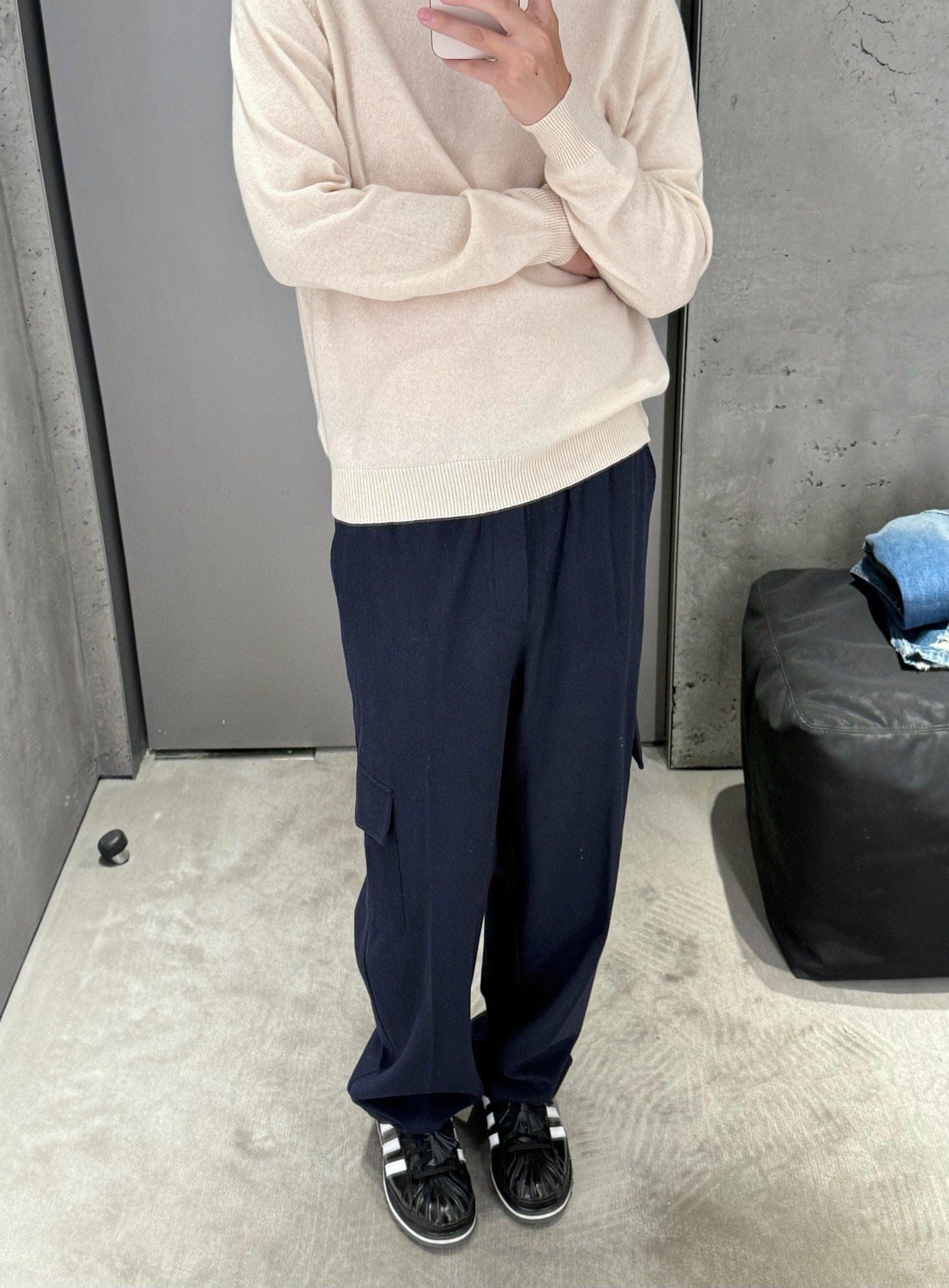 gw/프라다 남성 울 혼방 롱 팬츠