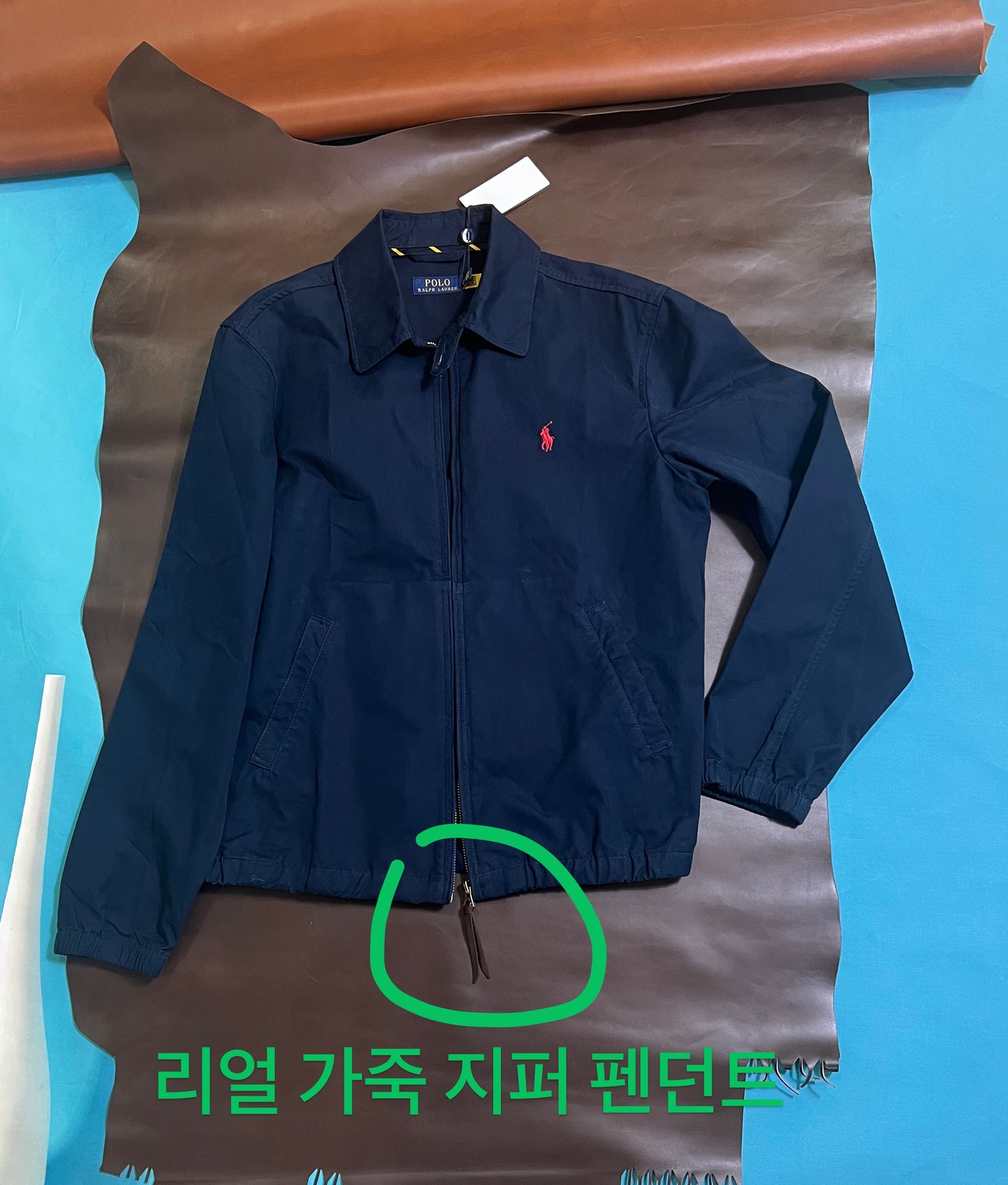 탑폴로 / 폴로 면 자켓 , 네이비 포플린 남자 재킷