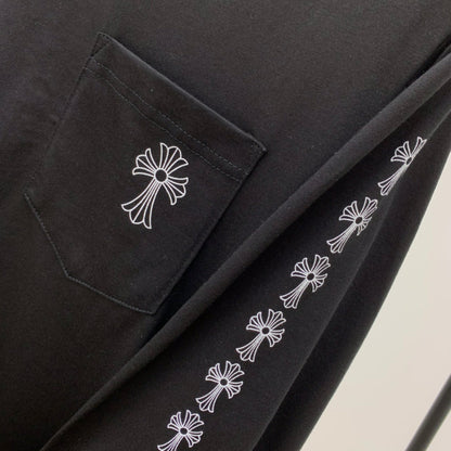 ZB / 크롬하츠 목선 산스크리트 뒷판 말발굽 십자가 긴팔티셔츠 Tee