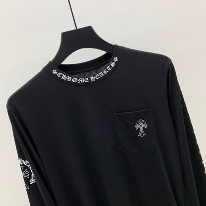 ZB / 크롬하츠 목선 산스크리트 뒷판 말발굽 십자가 긴팔티셔츠 Tee