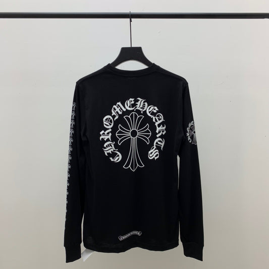 ZB / 크롬하츠 목선 산스크리트 뒷판 말발굽 십자가 긴팔티셔츠 Tee