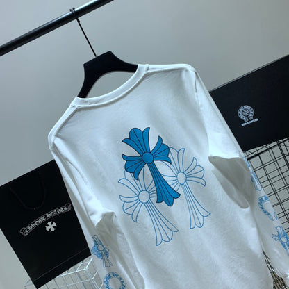 ZB / 크롬하츠 오리지널 아이스블루 십자가 긴팔티셔츠 Tee