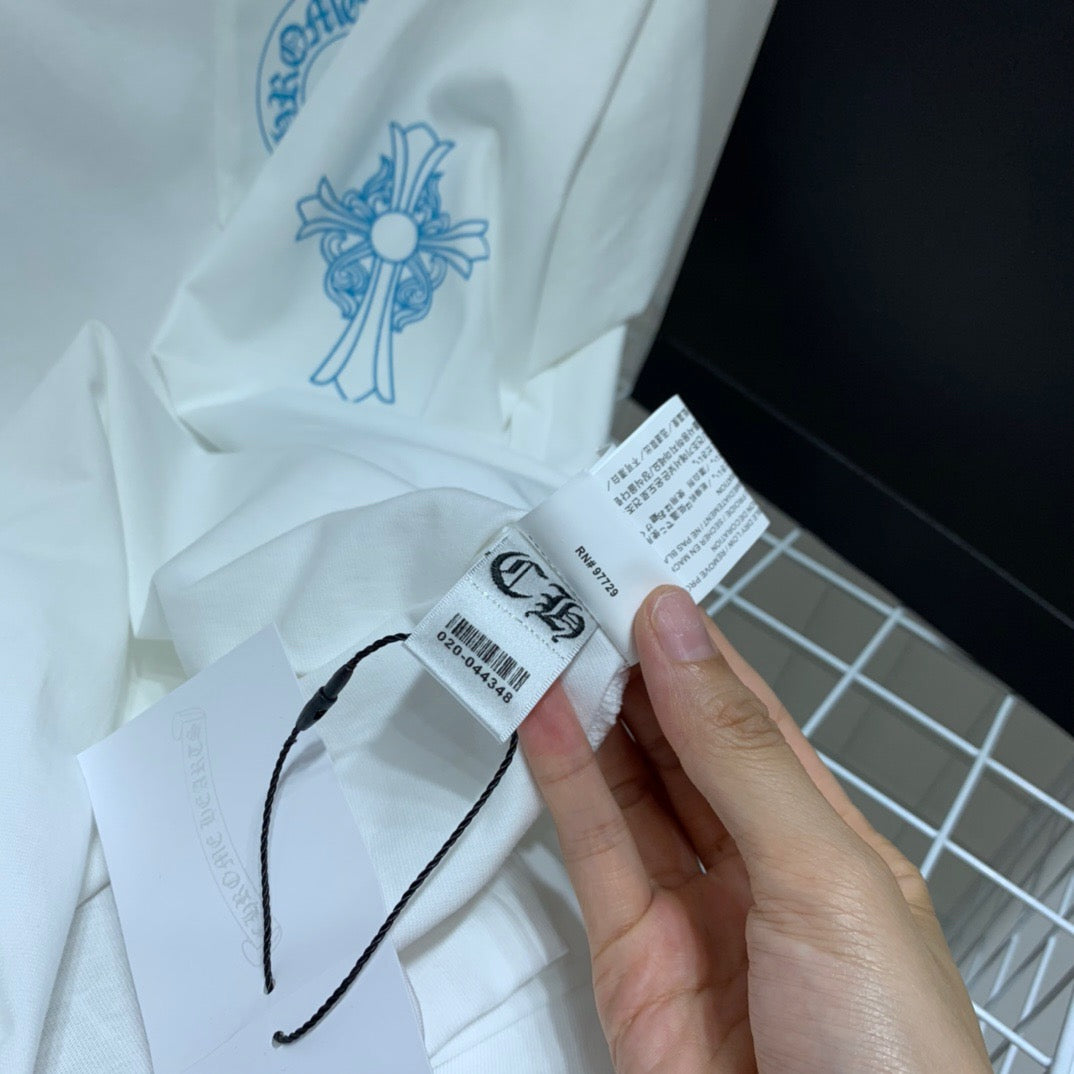 ZB / 크롬하츠 오리지널 아이스블루 십자가 긴팔티셔츠 Tee