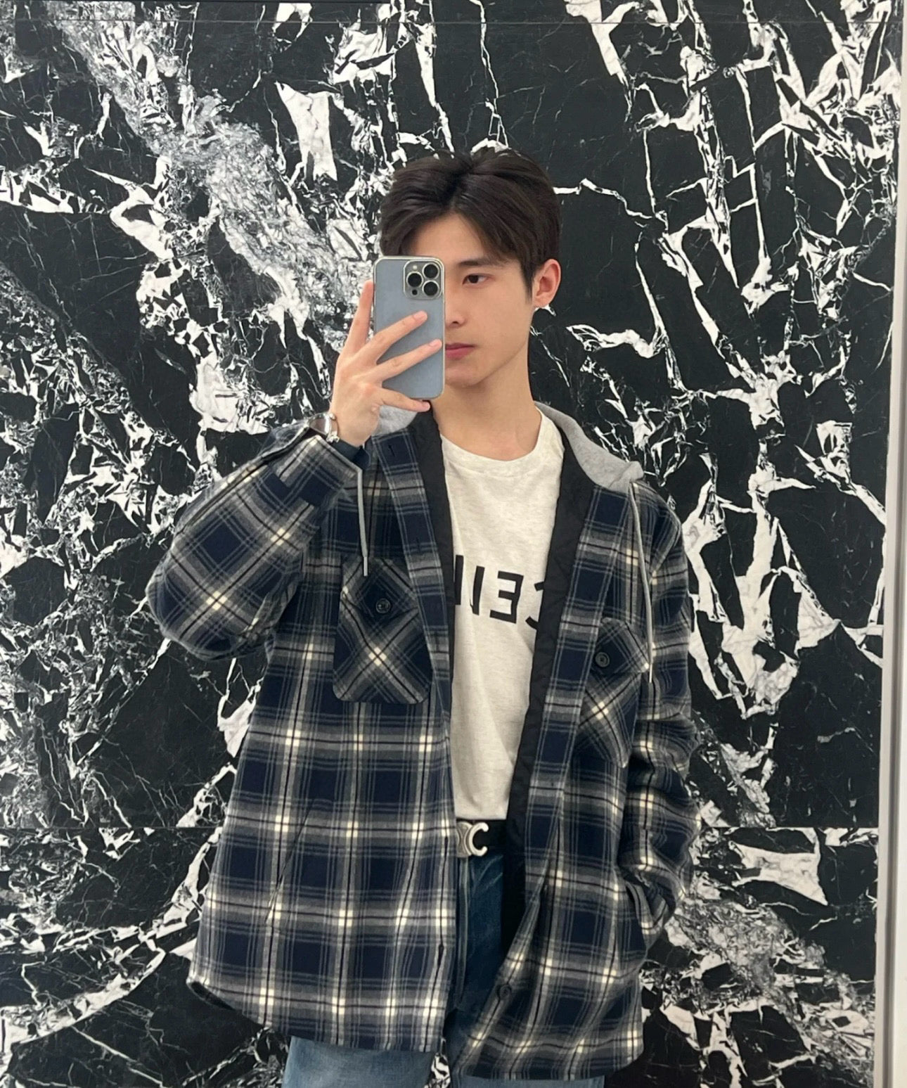 gw/셀린느 남여 체크무늬 캐시미어 외투