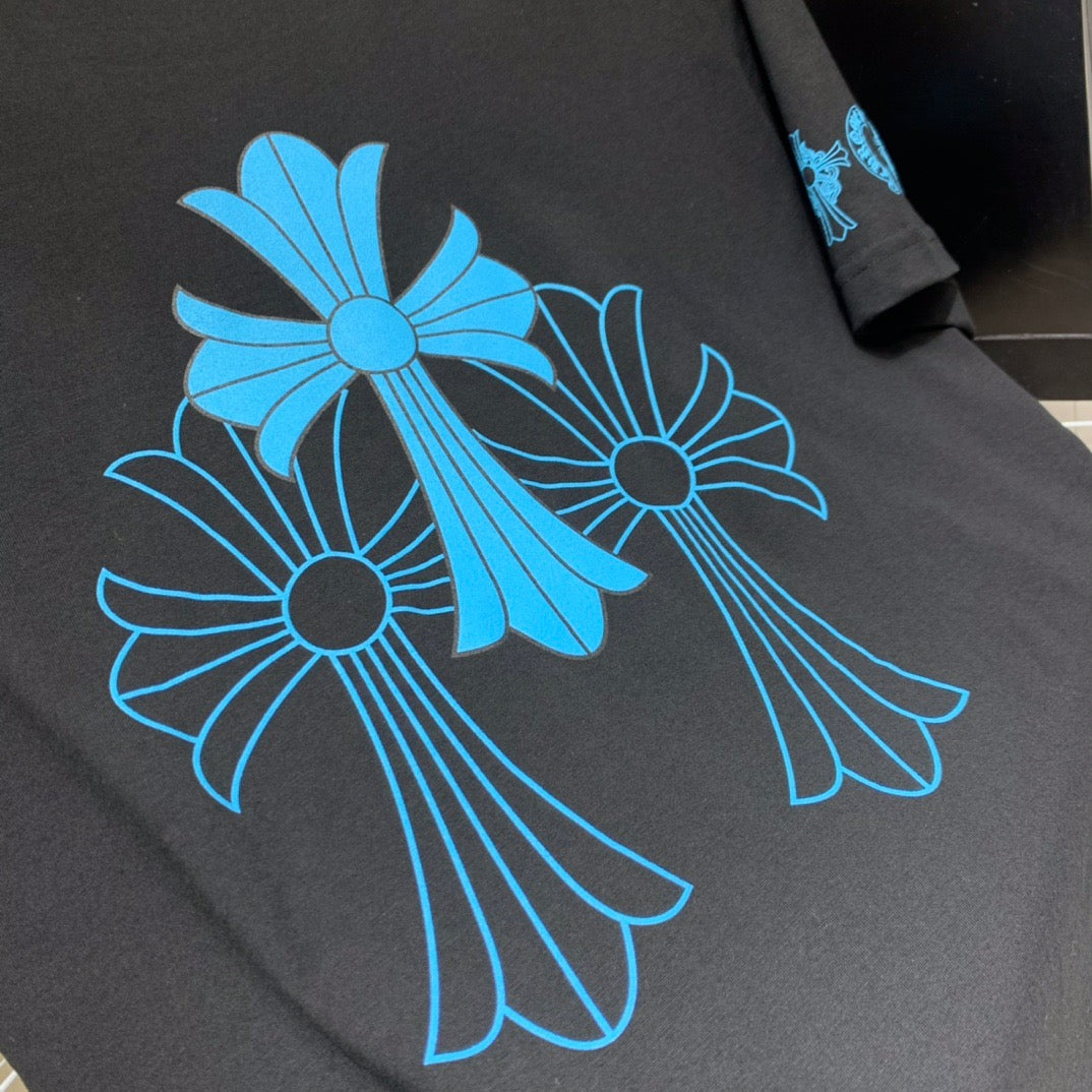 ZB / 크롬하츠 오리지널 아이스블루 십자가 팔티셔츠 Tee