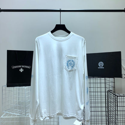 ZB / 크롬하츠 오리지널 아이스블루 십자가 긴팔티셔츠 Tee